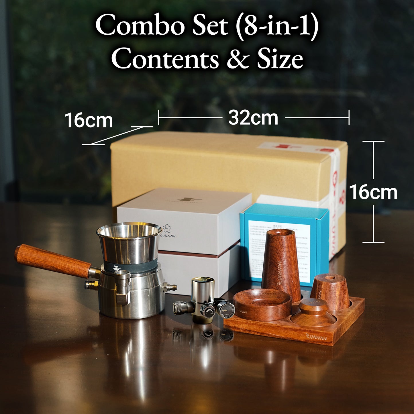 RUNNNN UPHOT Portable Espresso Machine 8-in-1, 9 Bar Pneumatic, Manual No-Power Espresso Maker, Stainless Steel, Compact for Travel Camping Outdoor