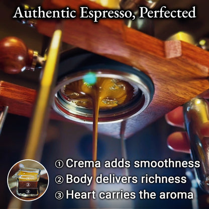 RUNNNN UPTANK Portable Espresso Machine (Maker Only, with Stand), 9 Bar Manual Pneumatic Espresso Maker, No Electricity, Stainless Steel Coffee Maker