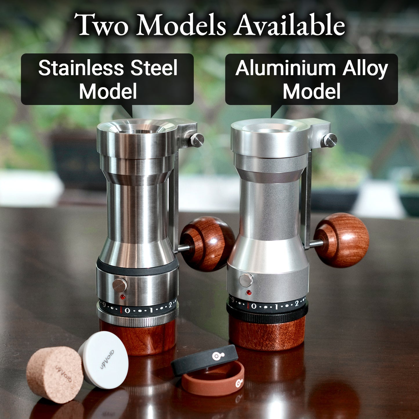 RUNNNN UPVOID Manual Coffee Grinder, Hollow Shaftless Burr Grinder for Espresso, Adjustable Grind Size, Anti-Static Stainless Steel/Aluminum Hand Grinder, Low Retention, Lightweight Portable & Easy to Clean