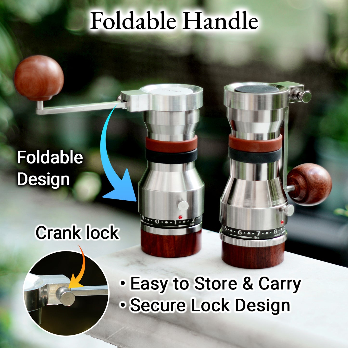 RUNNNN UPVOID Manual Coffee Grinder, Hollow Shaftless Burr Grinder for Espresso, Adjustable Grind Size, Anti-Static Stainless Steel/Aluminum Hand Grinder, Low Retention, Lightweight Portable & Easy to Clean