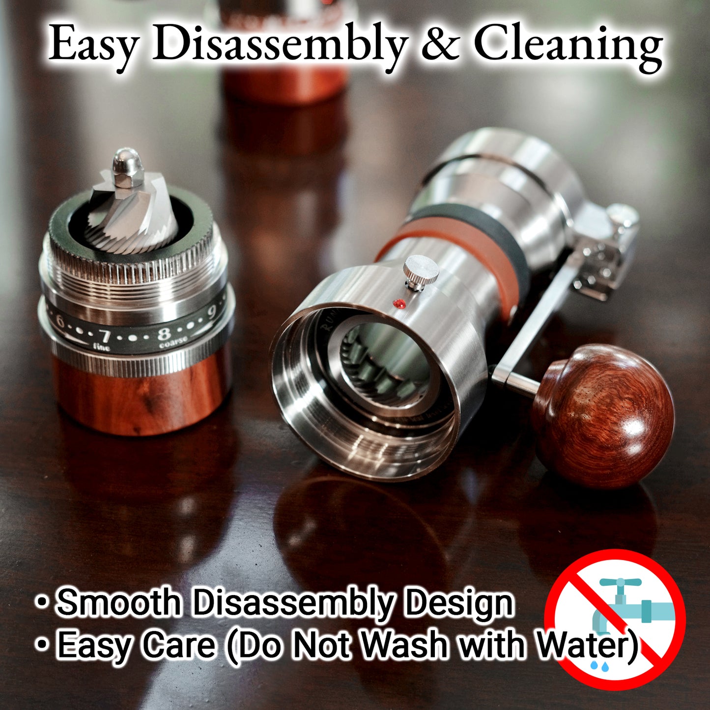 RUNNNN UPVOID Manual Coffee Grinder, Hollow Shaftless Burr Grinder for Espresso, Adjustable Grind Size, Anti-Static Stainless Steel/Aluminum Hand Grinder, Low Retention, Lightweight Portable & Easy to Clean