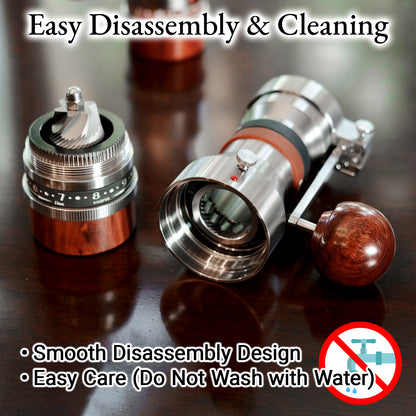 RUNNNN UPVOID Manual Coffee Grinder, Hollow Shaftless Burr Grinder for Espresso, Adjustable Grind Size, Anti-Static Stainless Steel/Aluminum Hand Grinder, Low Retention, Lightweight Portable & Easy to Clean