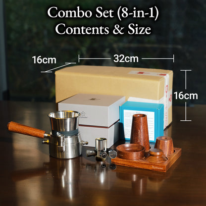 RUNNNN UPHOT Portable Espresso Machine 8-in-1, 9 Bar Pneumatic, Manual No-Power Espresso Maker, Stainless Steel, Compact for Travel Camping Outdoor