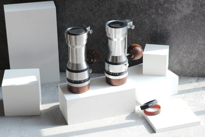 RUNNNN UPVOID Manual Coffee Grinder, Hollow Shaftless Burr Grinder for Espresso, Adjustable Grind Size, Anti-Static Stainless Steel/Aluminum Hand Grinder, Low Retention, Lightweight Portable & Easy to Clean